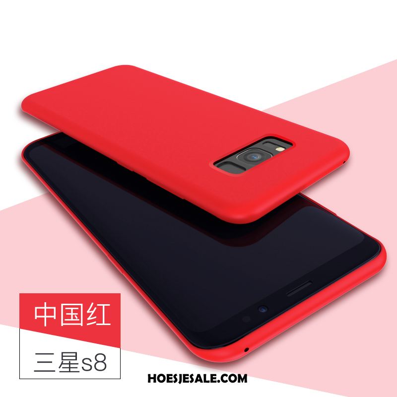 Samsung Galaxy S8 Hoesje All Inclusive Bescherming Rood Siliconen Wit Korting