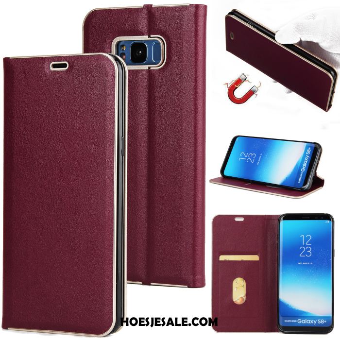 Samsung Galaxy S8+ Hoesje Hoes Folio Leren Etui Ster Bescherming Goedkoop