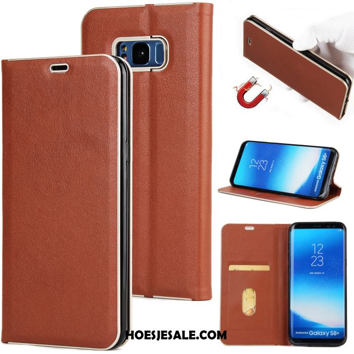 Samsung Galaxy S8+ Hoesje Hoes Folio Leren Etui Ster Bescherming Goedkoop