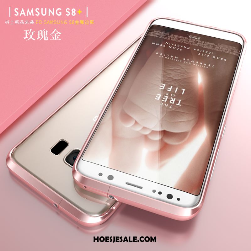 Samsung Galaxy S8 Hoesje Metaal Omlijsting Zwart Bescherming Dun Goedkoop