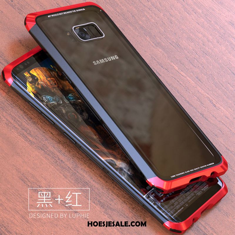 Samsung Galaxy S8+ Hoesje Omlijsting Glas Anti-fall Mobiele Telefoon Purper Sale