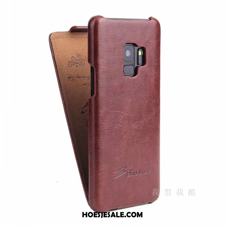 Samsung Galaxy S9 Hoesje Bescherming Leren Etui Folio Accessoires Eenvoudige Goedkoop