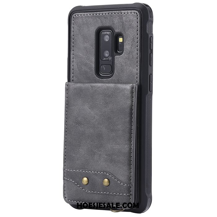 Samsung Galaxy S9+ Hoesje Blauw Kaart Hanger Leren Etui Anti-fall Kopen