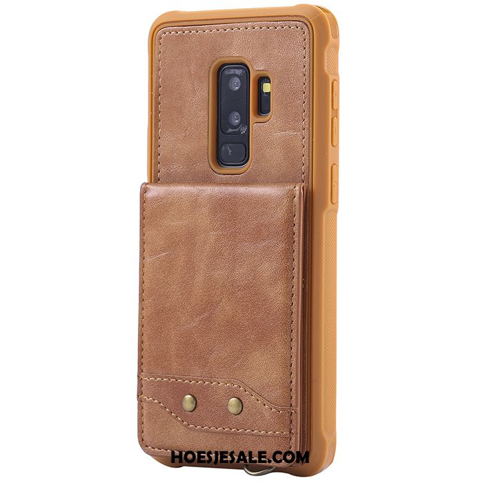 Samsung Galaxy S9+ Hoesje Blauw Kaart Hanger Leren Etui Anti-fall Kopen