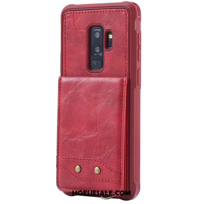 Samsung Galaxy S9+ Hoesje Blauw Kaart Hanger Leren Etui Anti-fall Kopen