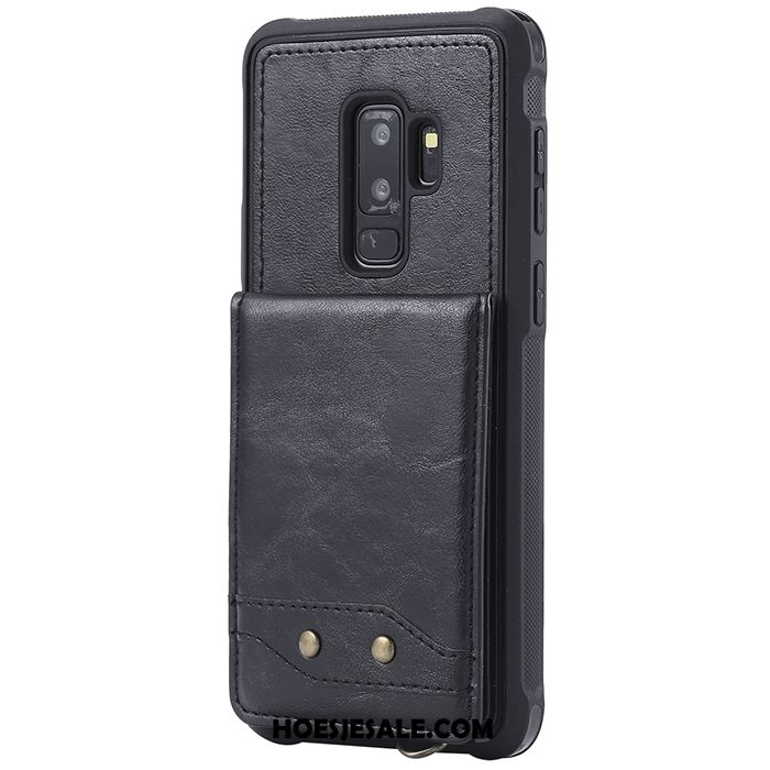 Samsung Galaxy S9+ Hoesje Blauw Kaart Hanger Leren Etui Anti-fall Kopen