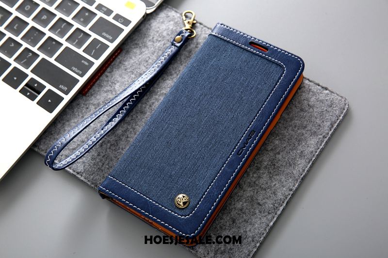 Samsung Galaxy S9+ Hoesje Leer Portemonnee Denim Folio Mobiele Telefoon Sale