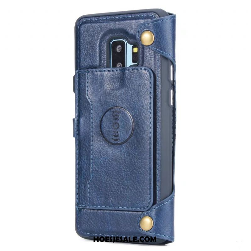 Samsung Galaxy S9+ Hoesje Leren Etui Folio Ster Bescherming Hoes Sale