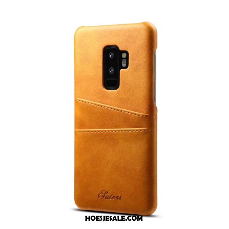 Samsung Galaxy S9+ Hoesje Mobiele Telefoon Anti-fall Rood Leren Etui Echt Leer Online