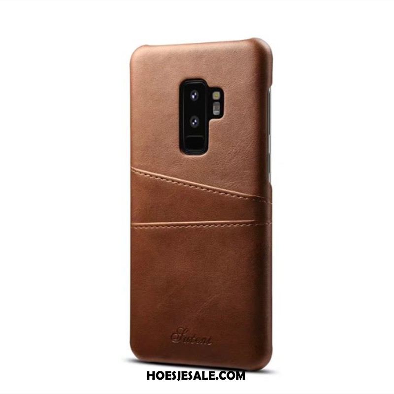 Samsung Galaxy S9+ Hoesje Mobiele Telefoon Anti-fall Rood Leren Etui Echt Leer Online