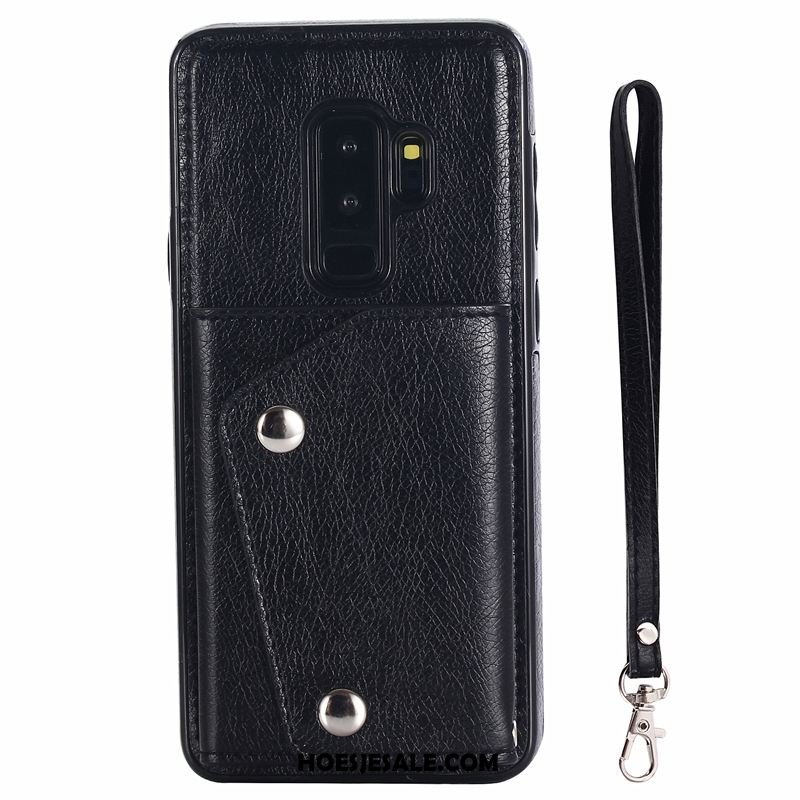 Samsung Galaxy S9+ Hoesje Portemonnee Hanger Kaart Tas Leren Etui Rose Goud Sale