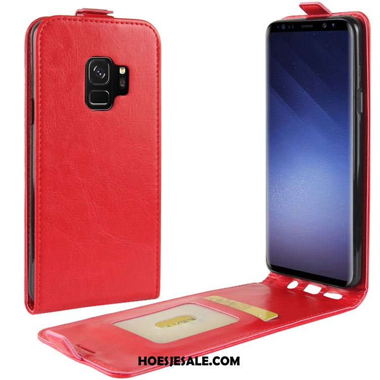 Samsung Galaxy S9 Hoesje Rood Hoes Leren Etui Anti-fall Mobiele Telefoon Goedkoop