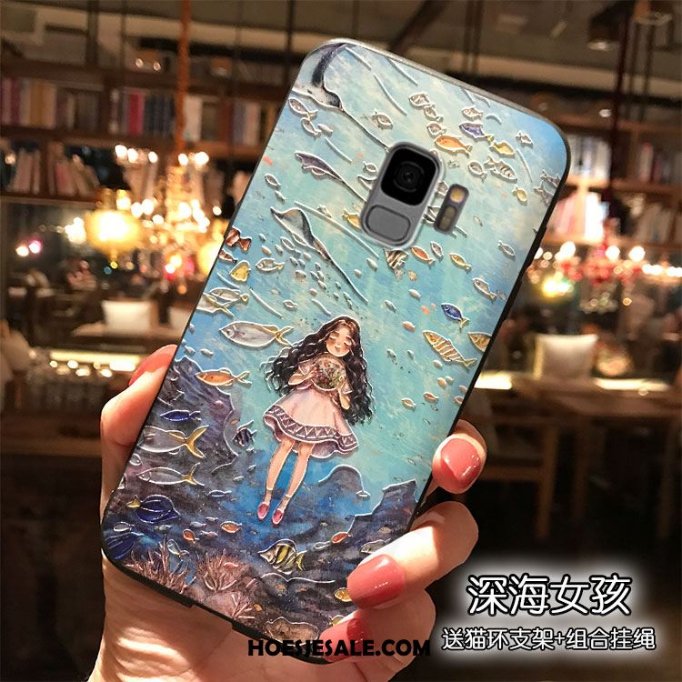 Samsung Galaxy S9 Hoesje Ster Ondersteuning Spotprent Blauw Hoes Kopen