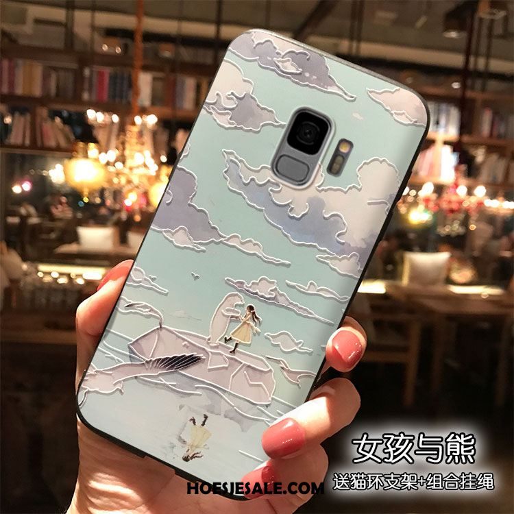 Samsung Galaxy S9 Hoesje Ster Ondersteuning Spotprent Blauw Hoes Kopen