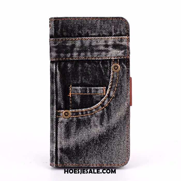 Samsung Galaxy S9+ Hoesje Trendy Merk Hoes Denim Ster Leren Etui Goedkoop