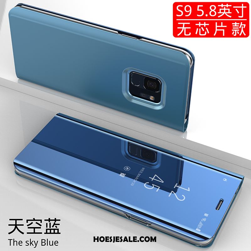 Samsung Galaxy S9 Hoesje Trendy Merk Leren Etui All Inclusive Mobiele Telefoon Blauw Goedkoop