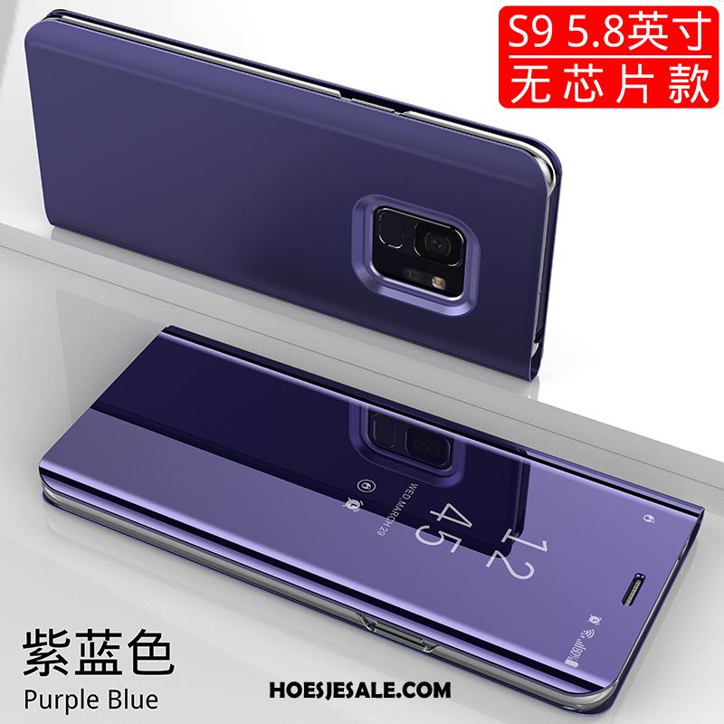 Samsung Galaxy S9 Hoesje Trendy Merk Leren Etui All Inclusive Mobiele Telefoon Blauw Goedkoop