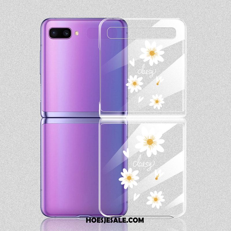 Samsung Z Flip Hoesje Anti-fall Wit Bloemen Doorzichtig Hoes Sale