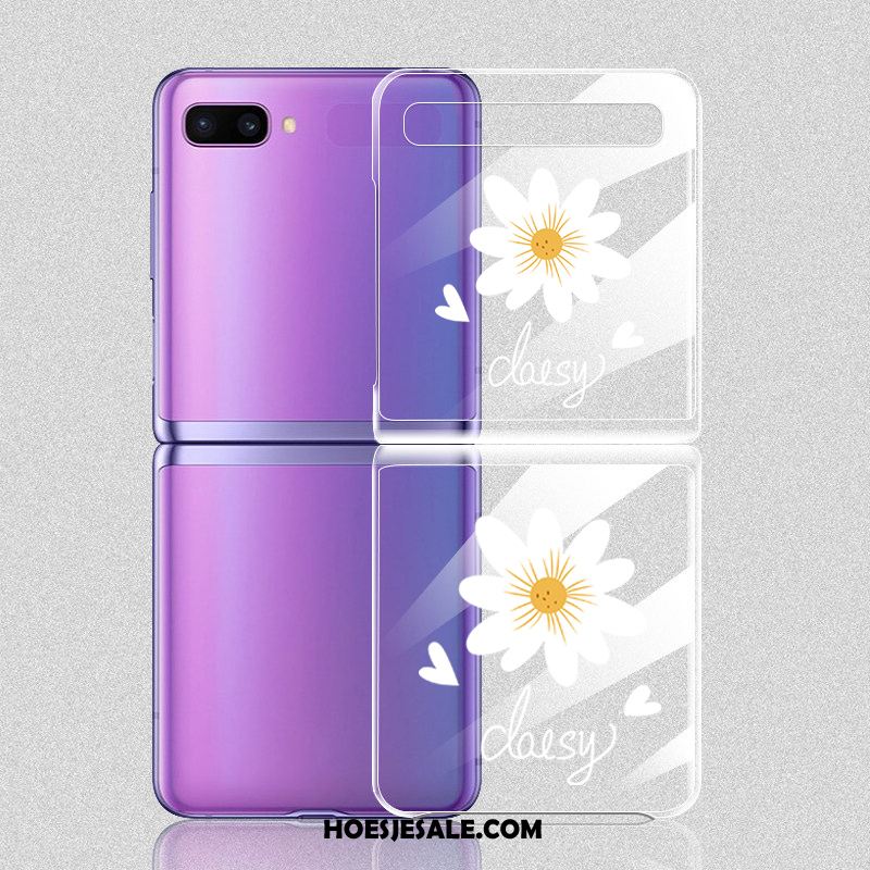 Samsung Z Flip Hoesje Anti-fall Wit Bloemen Doorzichtig Hoes Sale