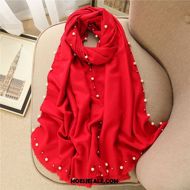 Sjaals Dames Effen Kleur Roze Blijf Warm Vintage Sjaal Online