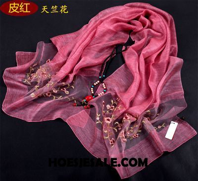 Sjaals Dames Wol Zijde Sjaal Roze Dual Gebruik Sale