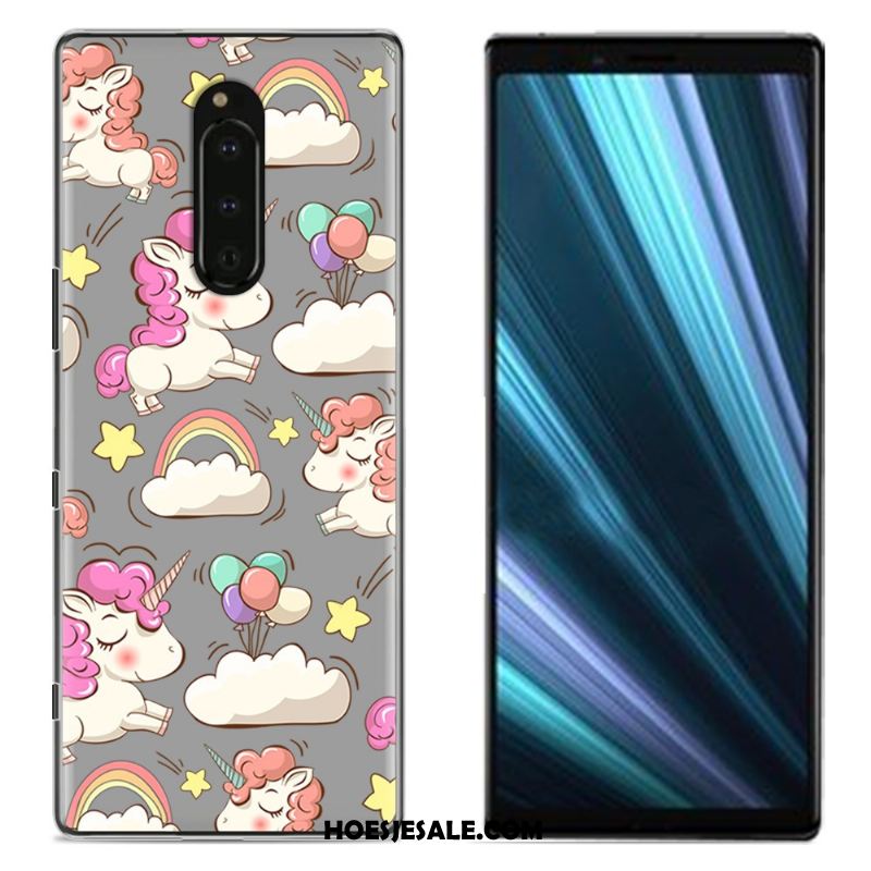 Sony Xperia 1 Hoesje Bescherming Doek Geschilderd Mobiele Telefoon Blauw Sale