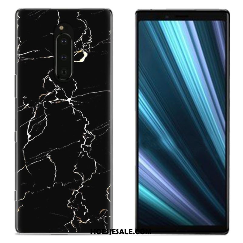 Sony Xperia 1 Hoesje Bescherming Doek Geschilderd Mobiele Telefoon Blauw Sale