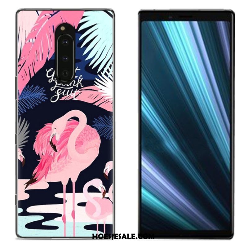 Sony Xperia 1 Hoesje Bescherming Doek Geschilderd Mobiele Telefoon Blauw Sale