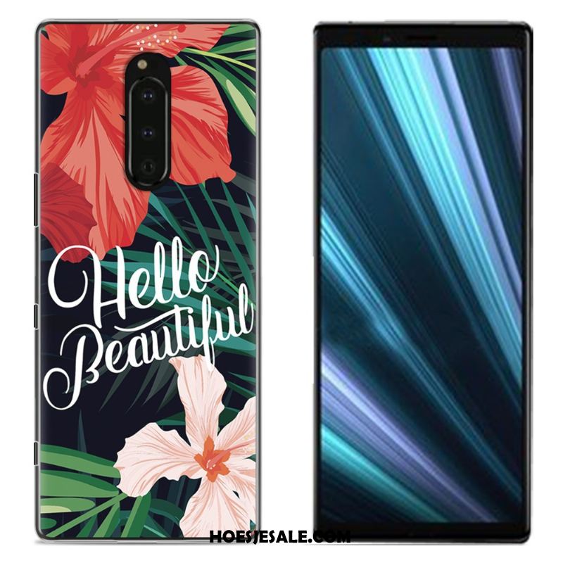 Sony Xperia 1 Hoesje Bescherming Doek Geschilderd Mobiele Telefoon Blauw Sale