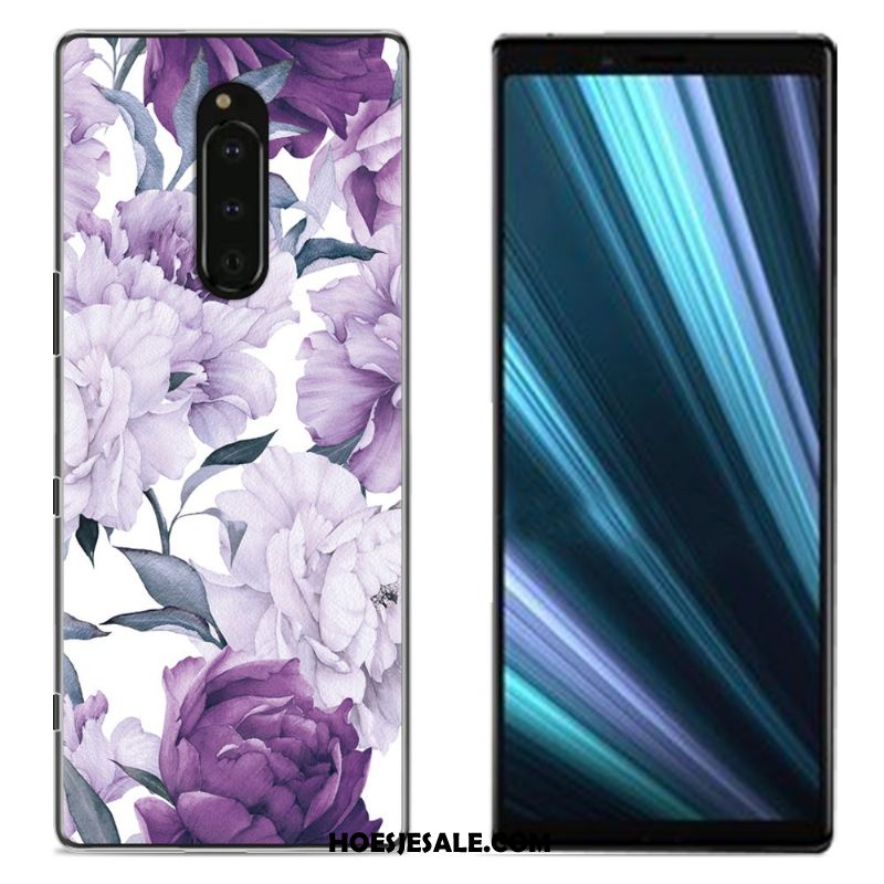 Sony Xperia 1 Hoesje Bescherming Doek Geschilderd Mobiele Telefoon Blauw Sale