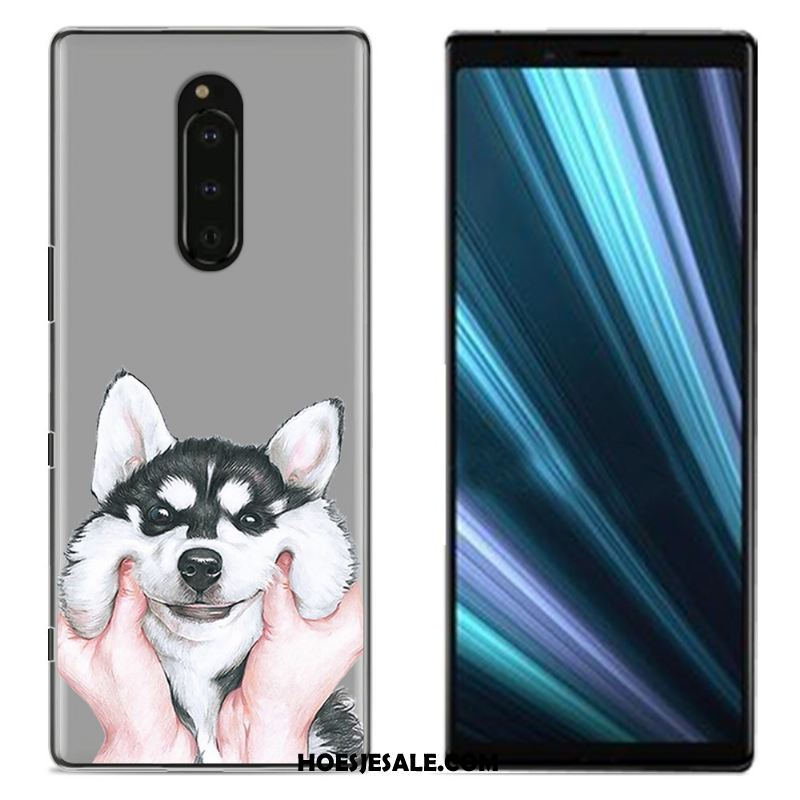 Sony Xperia 1 Hoesje Bescherming Doek Geschilderd Mobiele Telefoon Blauw Sale