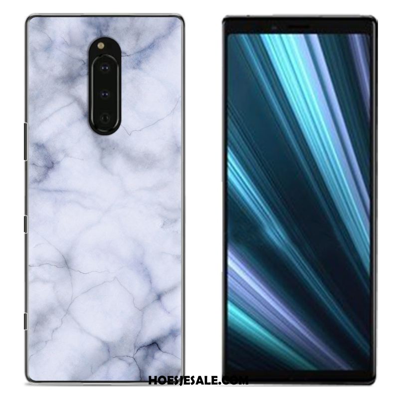 Sony Xperia 1 Hoesje Bescherming Doek Geschilderd Mobiele Telefoon Blauw Sale