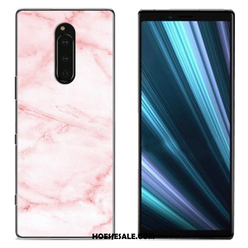 Sony Xperia 1 Hoesje Bescherming Doek Geschilderd Mobiele Telefoon Blauw Sale