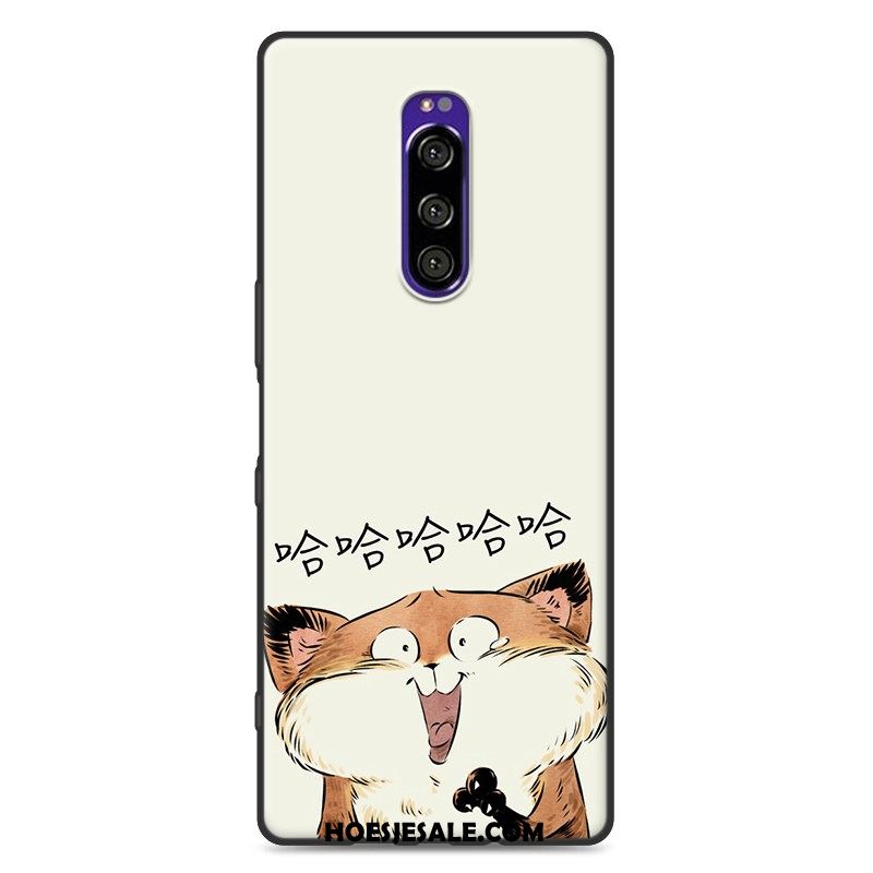 Sony Xperia 1 Hoesje Hoes Mobiele Telefoon Wit Mooie Schrobben Korting