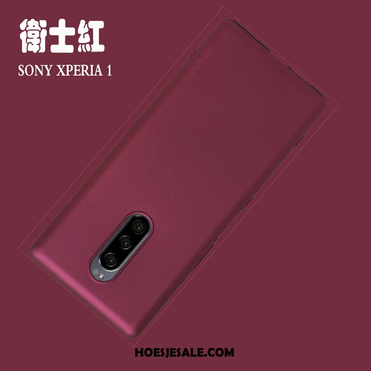 Sony Xperia 1 Hoesje Mobiele Telefoon Rood Schrobben Siliconen Anti-fall Korting