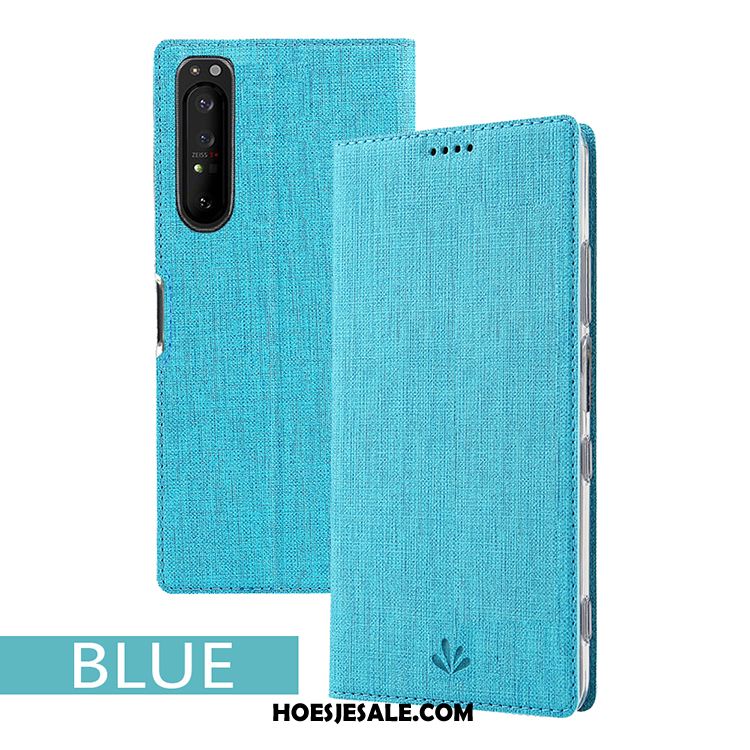 Sony Xperia 1 Ii Hoesje Zwart Mobiele Telefoon Leren Etui Kaart Doek Aanbiedingen