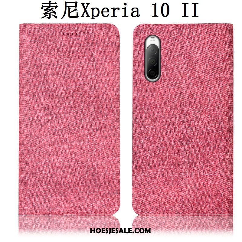 Sony Xperia 10 Ii Hoesje Anti-fall Bescherming Mobiele Telefoon Folio Roze Aanbiedingen