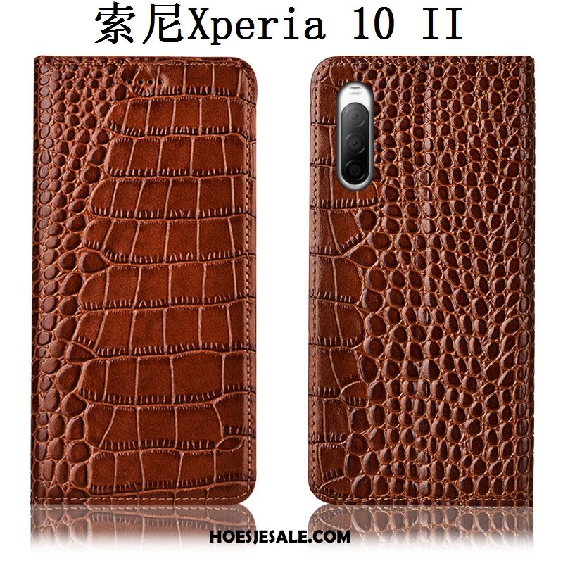 Sony Xperia 10 Ii Hoesje Anti-fall Krokodil All Inclusive Leren Etui Hoes Winkel