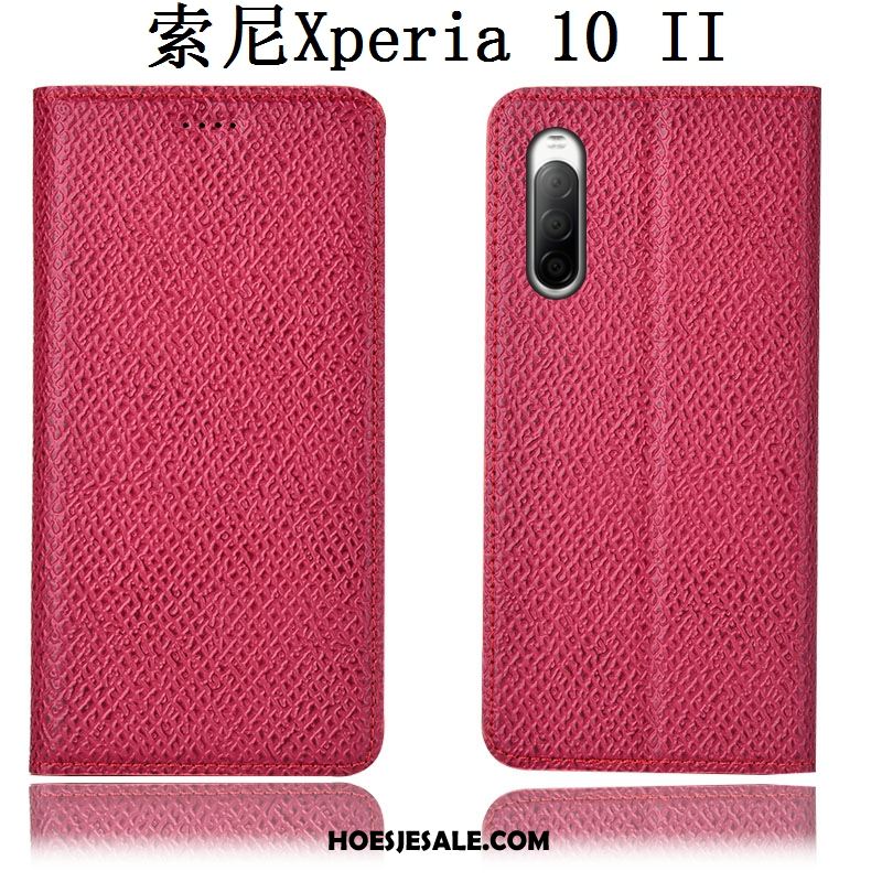 Sony Xperia 10 Ii Hoesje Echt Leer Bescherming Hoes Folio Mobiele Telefoon Kopen