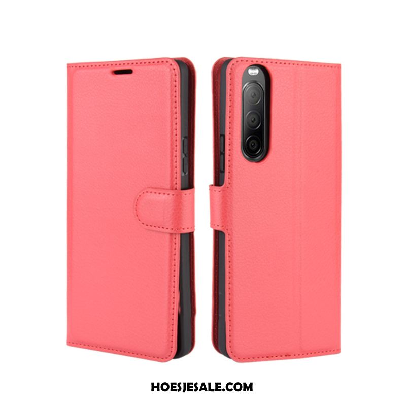 Sony Xperia 10 Ii Hoesje Leren Etui Hoes Kaart Rood Bescherming Kopen