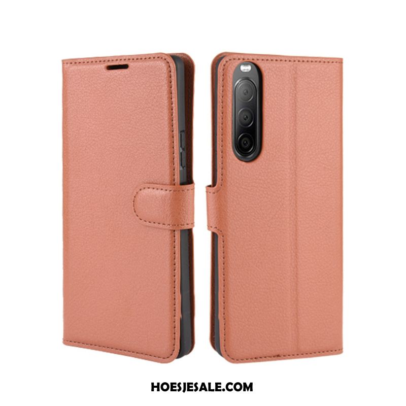 Sony Xperia 10 Ii Hoesje Leren Etui Hoes Kaart Rood Bescherming Kopen