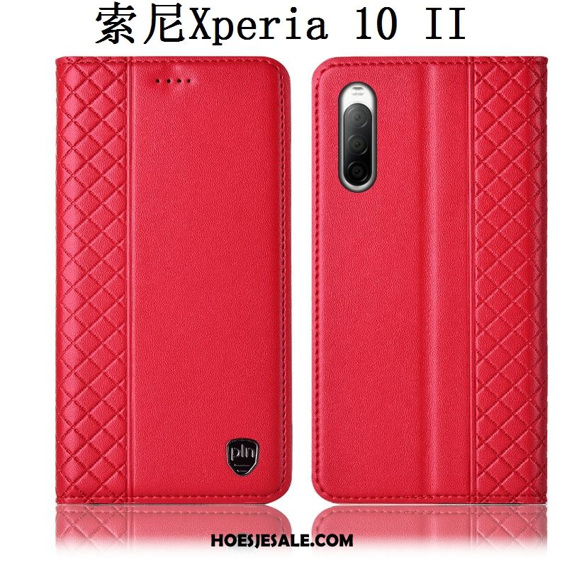 Sony Xperia 10 Ii Hoesje Rood Hoes Folio Leren Etui Mobiele Telefoon Aanbiedingen