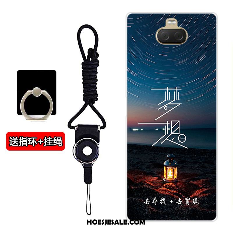 Sony Xperia 10 Plus Hoesje Donkerblauw Trend Hoes Bescherming Mobiele Telefoon Goedkoop