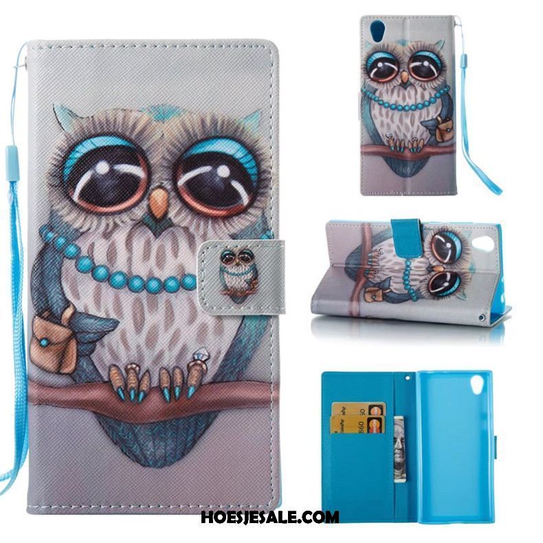 Sony Xperia L1 Hoesje Hoes Blauw Mobiele Telefoon Patroon Bescherming Goedkoop