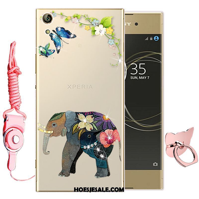 Sony Xperia L1 Hoesje Hoes Zacht Roze Spotprent Bescherming Goedkoop