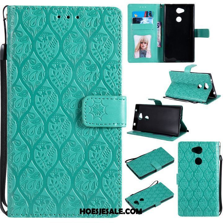 Sony Xperia L2 Hoesje Groen Anti-fall Leren Etui Bescherming Clamshell Sale