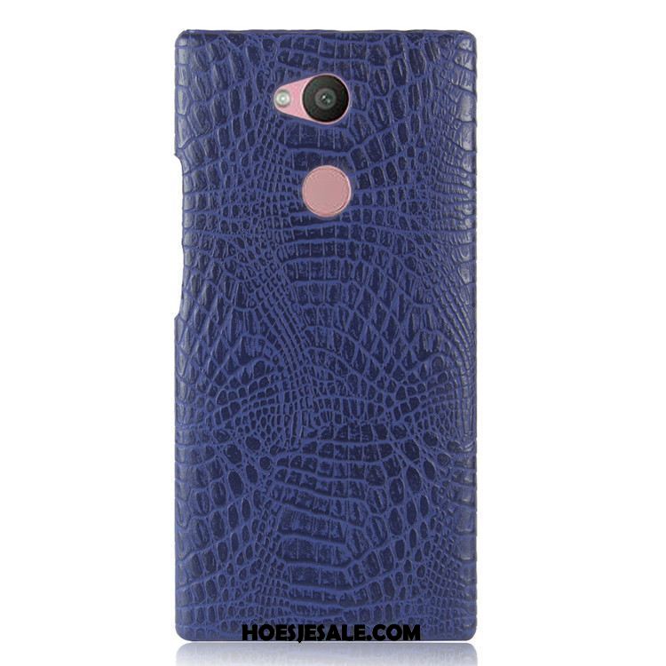 Sony Xperia L2 Hoesje Hard Vintage Zwart Bescherming Krokodillenleer Kopen
