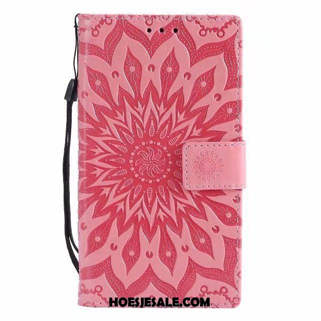 Sony Xperia L2 Hoesje Hoes Kaart Roze Bloemen Patroon Sale