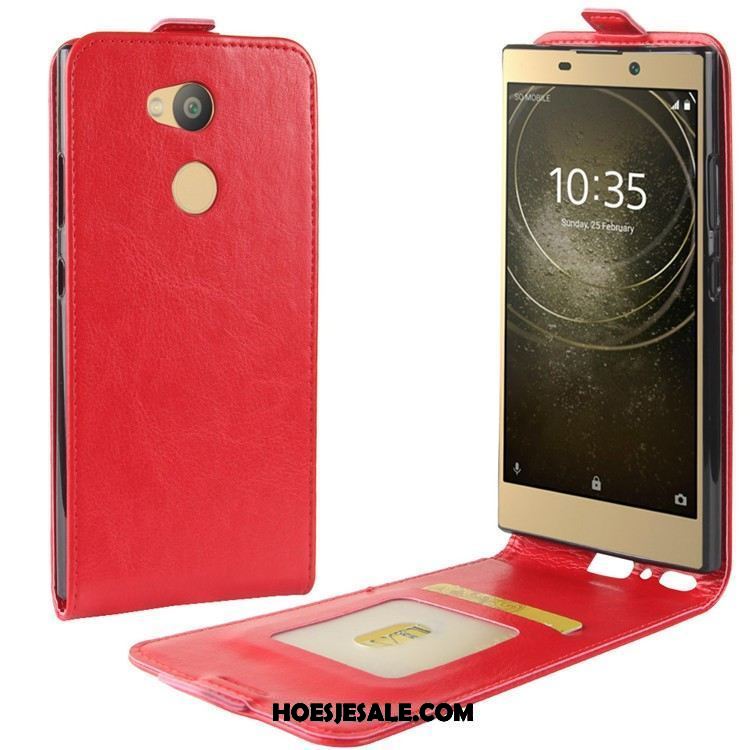 Sony Xperia L2 Hoesje Mobiele Telefoon Bescherming Leren Etui Rood Hoes Sale