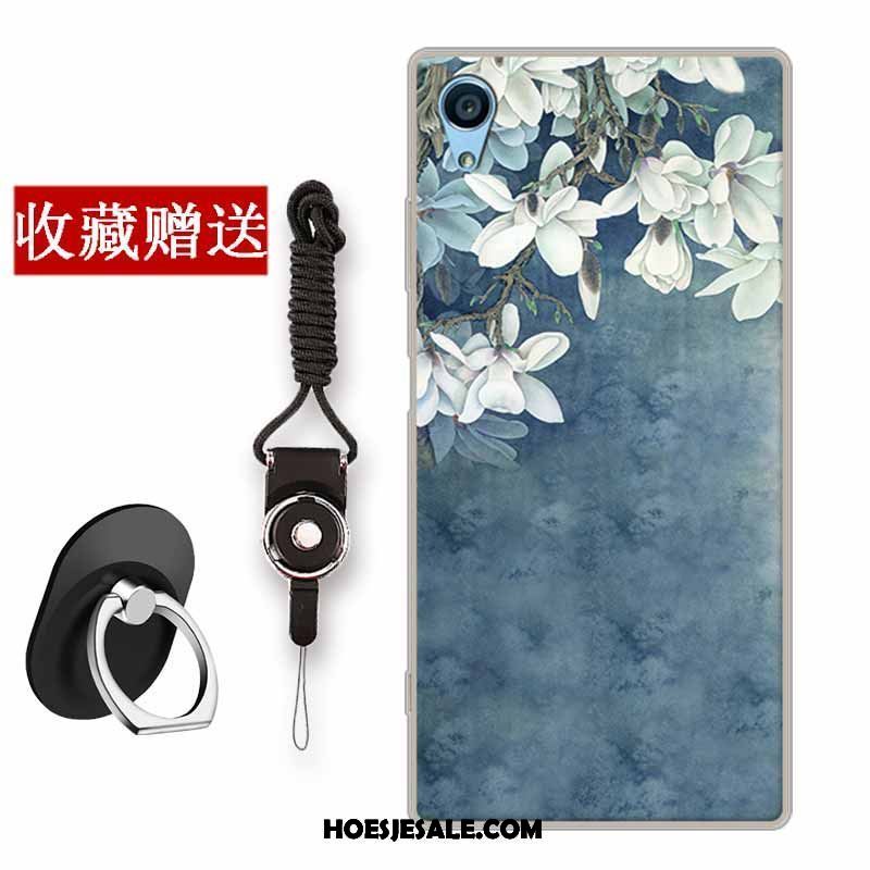 Sony Xperia Xa Hoesje Blauw Eenvoudige Bloemen Siliconen Zacht Sale